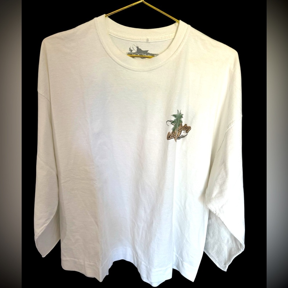 Island Cowboy White Graphic Long Sleeve T-Shirt Sz.XXL UNISEX-EUC